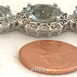 Victorian Edwardian Green Amethyst Prasiolite 925 Sterling Bracelet 7+ New ATQ