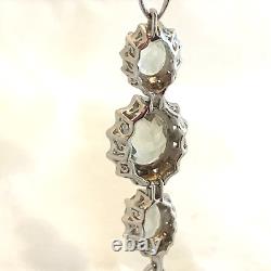 Victorian Edwardian Green Amethyst Prasiolite 925 Sterling Bracelet 7+ New ATQ