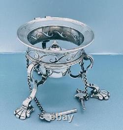 Victorian English William Hutton Silver Plate Egyptian Revival Tilting Teapot