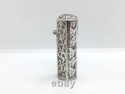 Victorian Hexagonal shaped Sterling Silver Scent Bottle art nouveau style