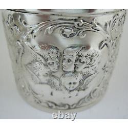 Victorian Reynolds Angel Style Silver Dressing Table Jar