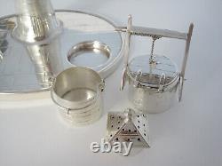 Victorian Silver Plated Novelty Cruet Set with an Engraved Windmill Style Pepper