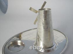 Victorian Silver Plated Novelty Cruet Set with an Engraved Windmill Style Pepper