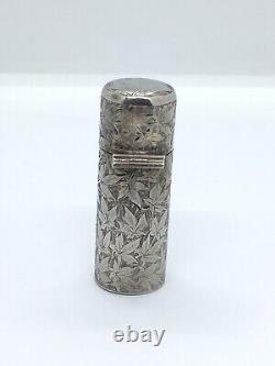 Victorian Sterling Silver Scent Bottle art nouveau style