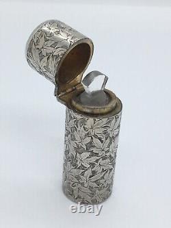 Victorian Sterling Silver Scent Bottle art nouveau style