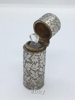 Victorian Sterling Silver Scent Bottle art nouveau style