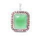 Victorian Style 0.85ctw Rose Cut Diamond Emerald Studded Silver Pendant Jewelry