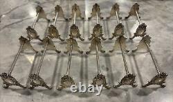 Victorian Style 12 Knife rests Signed Carmen On Inside Base Excellent Cond