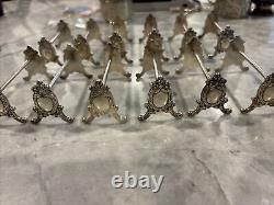 Victorian Style 12 Knife rests Signed Carmen On Inside Base Excellent Cond