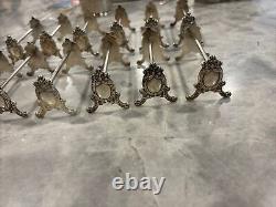 Victorian Style 12 Knife rests Signed Carmen On Inside Base Excellent Cond