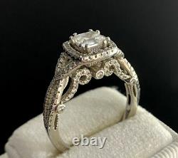 Victorian Style 2.60Ct Asscher Cut Created Diamond Halo Ring 925 Sterling Silver