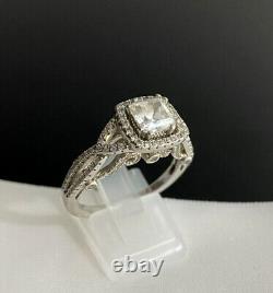 Victorian Style 2.60Ct Asscher Cut Created Diamond Halo Ring 925 Sterling Silver