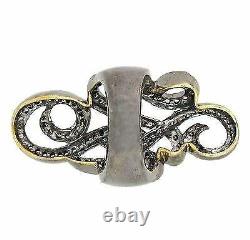 Victorian Style 925 Sterling Silver Studded Diamond Ring Fine Gift her Jewelry