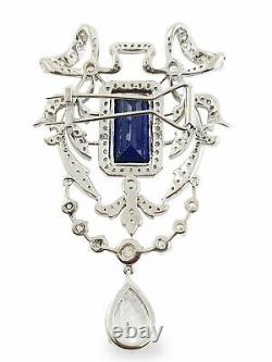 Victorian Style 925 Sterling Silver White Pear Drop Handmade Brooch Pin Unisex