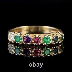 Victorian Style Acrostic Dearest Gemstone Ring
