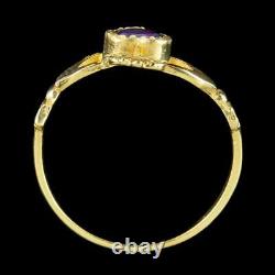 Victorian Style Amethyst Claddagh Heart Ring