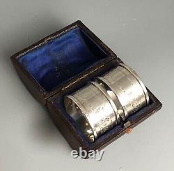 Victorian Style Boxed Silver Napkin Rings HG&S Birmingham 1962 DEZX