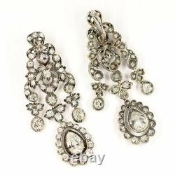 Victorian Style Chandelier Earrings Sterling Silver Statement Red Carpet Jewelry