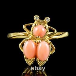 Victorian Style Coral Insect Ring