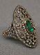 Victorian Style Engagement Ring For Women 925 Sterling Silver Jewelry Green Cz