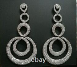 Victorian Style Fine Handmade Dangle Earrings 925 Sterling Silver High Jewelry