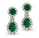 Victorian Style Green Lab Created Emerald & Cz Women's Dangle Silver Earrings