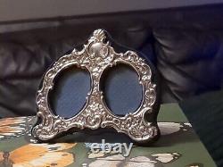 Victorian Style Hallmarked SILVER Double PICTURE FRAME