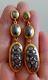 Victorian Style Large Earrings Sterling Silver Gp Clear Stones 17,3g