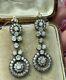 Victorian Style Milgrain Dangle Earrings Fine Silver Cz Luxury Auction Jewelry