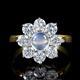 Victorian Style Moonstone Cz Flower Ring