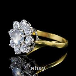 Victorian Style Moonstone Cz Flower Ring