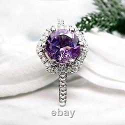 Victorian Style Natural Amethyst Ring Solid Sterling Silver 925, February