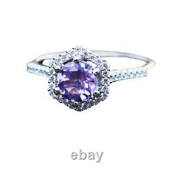 Victorian Style Natural Amethyst Ring Solid Sterling Silver 925, February