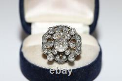 Victorian Style New Handmade 18k Gold Top Silver Natural Diamond Strong Ring