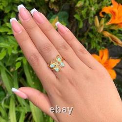 Victorian Style Opal Butterfly Ring 0.90ct Total