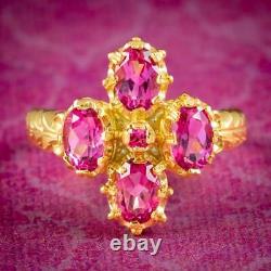 Victorian Style Pink Topaz Cluster Ring 2ct Of Topaz