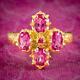 Victorian Style Pink Topaz Cluster Ring 2ct Of Topaz