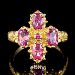 Victorian Style Pink Topaz Cluster Ring 2ct Of Topaz