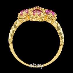 Victorian Style Pink Topaz Cluster Ring 2ct Of Topaz