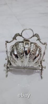 Victorian Style Silver Plated Folding Biscuit Box (USED-NO RETURNS)