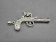 Victorian Style Sterling Silver Fob Pendant Flintlock Pistol Whistle Uk/london