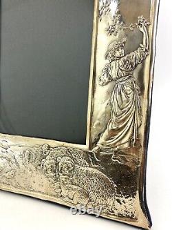 Victorian Style Sterling Silver Picture Frame the Good Shepherd Motif