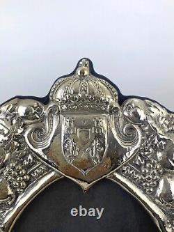 Victorian Style Sterling Silver Picture with Lions, Fruits and Nuts