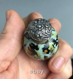 Victorian Style Sterling Silver Speckled Egg Vinaigrette ACEZX