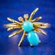 Victorian Style Turquoise Cz Spider Ring