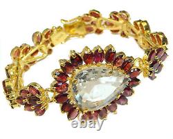 Victorian Style White Topaz 14K Gold over. 925 Sterling Silver handcrafted Brac