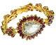 Victorian Style White Topaz 14k Gold Over. 925 Sterling Silver Handcrafted Brac