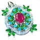 Victorian Style Authentic Ruby. 925 Sterling Silver Handmade Pendant