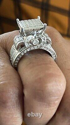 Victorian style 3.00 CT Round Cut Simulated Diamond silver rings 925 Size 9.5
