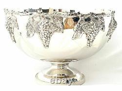 Victorian style Silver Plated Punch Bowl Ice Bucket Champagne/Wine Cooler Grape